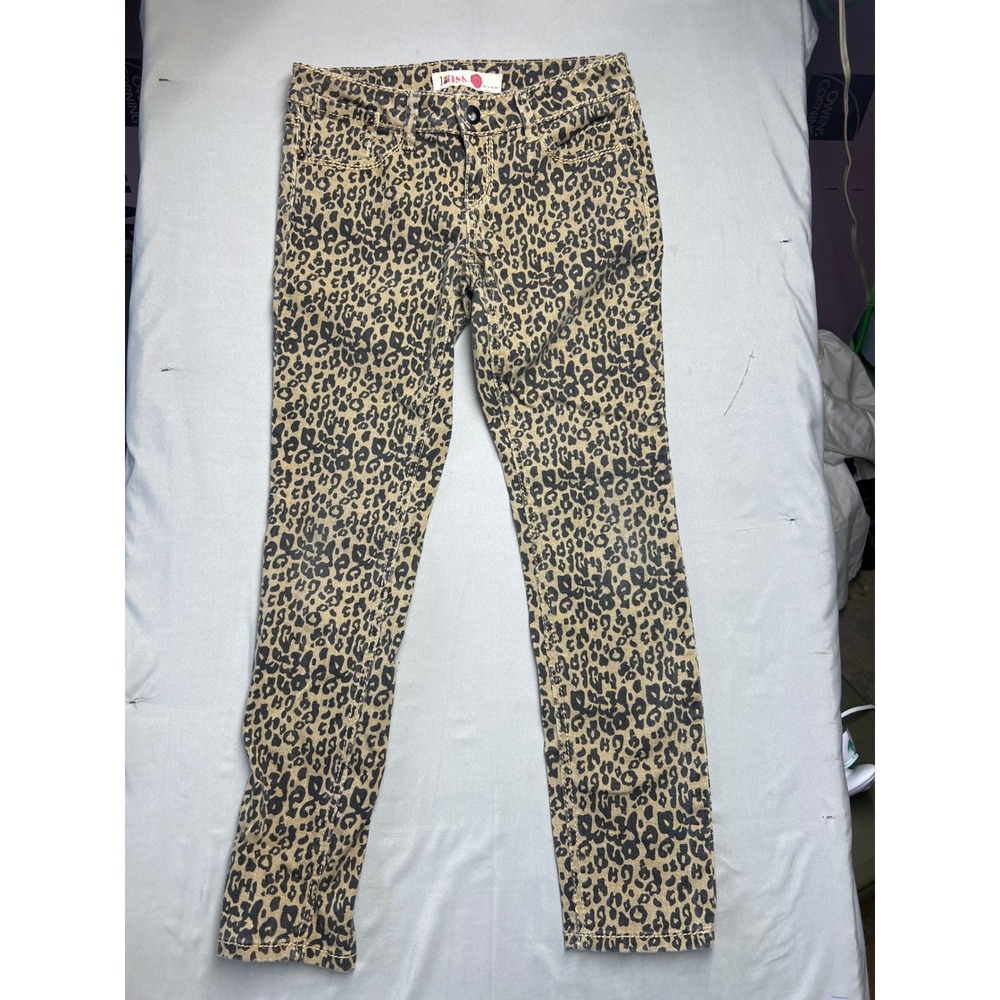 1st Kiss Leopard Print Skinny Pants Tan Black Animal Print FP4015NTL Size 9